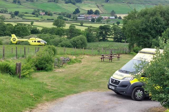 Both air and land ambulances attended the incident - Image: Cleveland Mountain Rescue Team