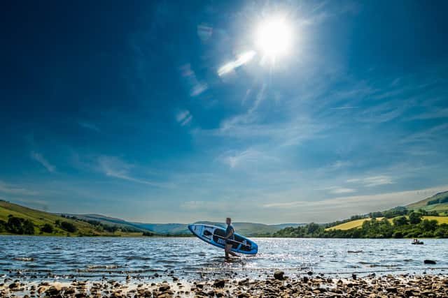 Paddleboarding on Lake Semerwater. (Pic credit: James Hardisty)