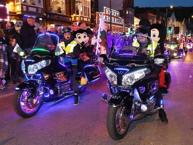 Goldwings line up ready for the parade.