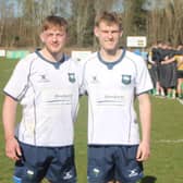 Pocklington's triumphant pair Archie Wilcock and Flynn Sangwin pictured in their county kit after helping Yorkshire U20s to a 45-31 victory over Northumberland
