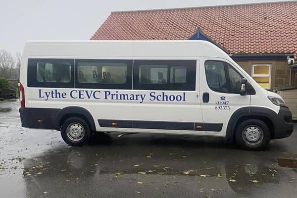 The Lythe School minibus which was stolen.