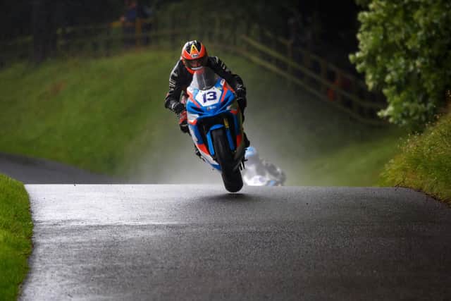 Gary McCoy in action at a wet Oliver's Mount. Photo by Ben Broadley