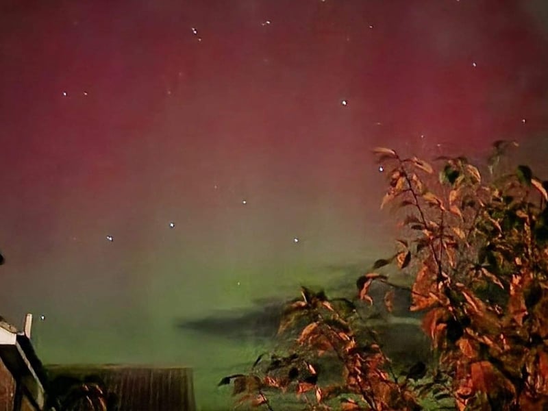 Claire Marsay took this picture in Whitby of the reds and green hues of the aurora.