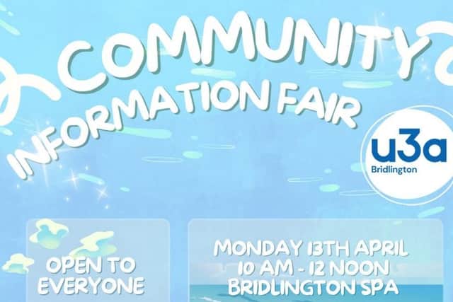 This year’s u3a Community Fair will be held at Bridlington Spa on Monday, April 13.