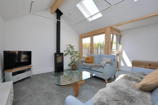 The attractive reception room in the Scandi-style extension.