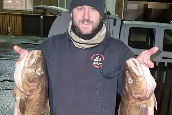 WSAA League member Rob Taylor shows off his impressive brace of spraggs. PHOTO BY PETER HORBURY