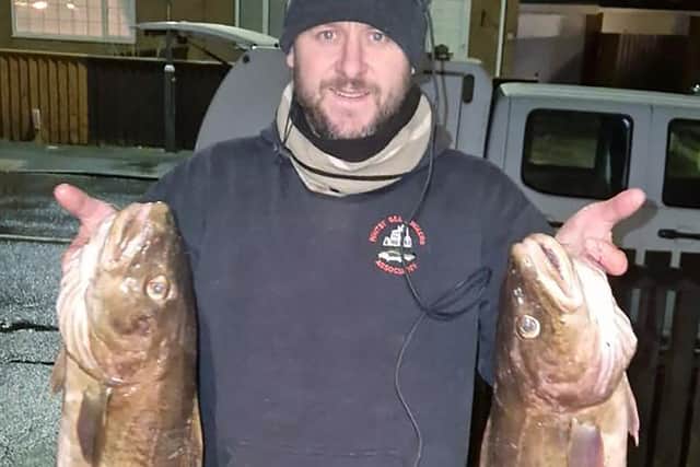 WSAA League member Rob Taylor shows off his impressive brace of spraggs. PHOTO BY PETER HORBURY
