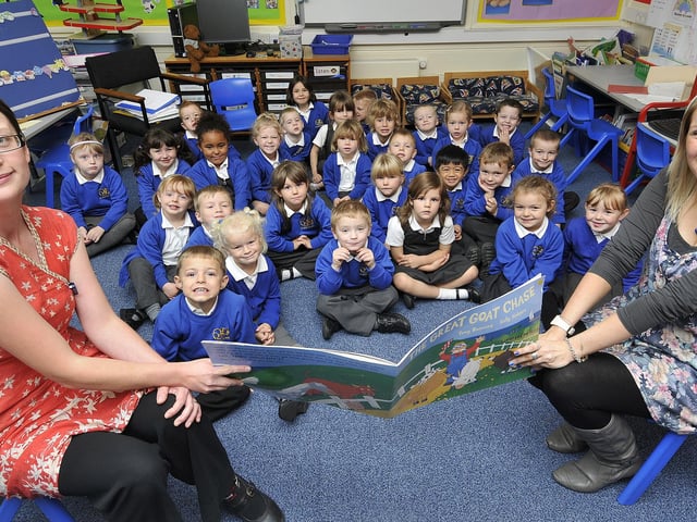 Gladstone Road new starters with Lauren Freeman and teacher Gemma Ingham