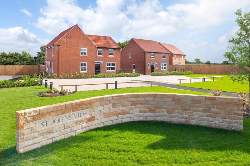 Exterior view of the new homes at the St John's View development in Cayton.