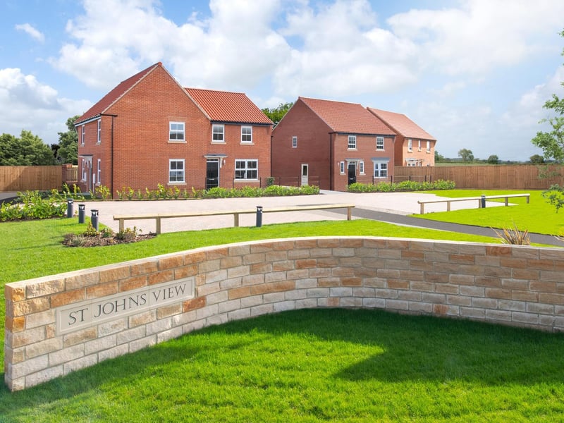 Exterior view of the new homes at the St John's View development in Cayton.