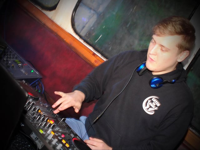 Rob blazing out the tunes at Catch The Wave's boat party!