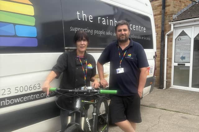 James and Lisa from the Rainbow Centre will join the bike ride