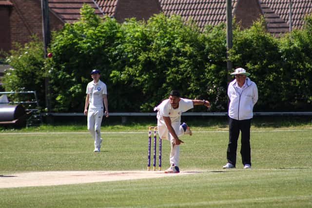 Flamborough in bowling action