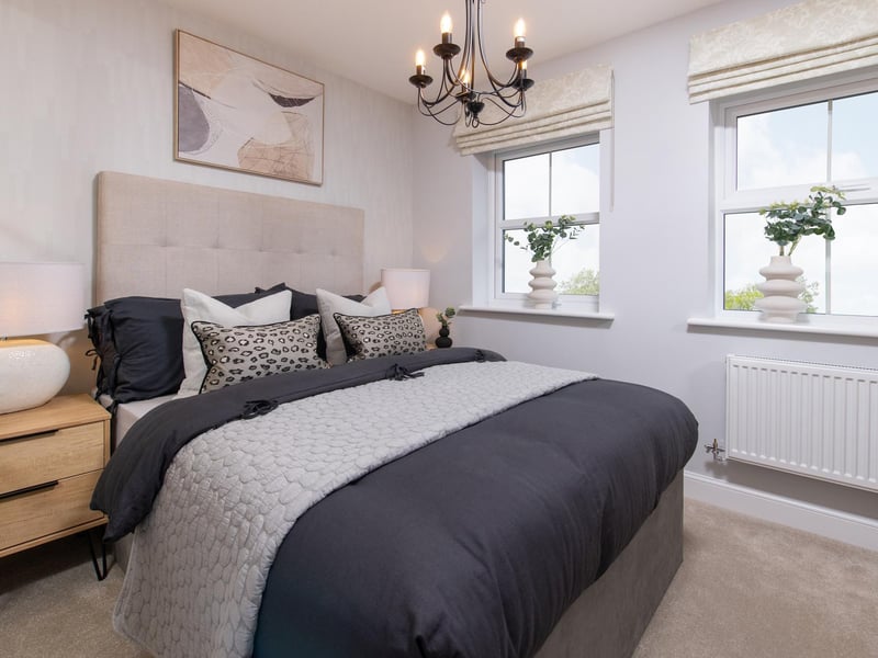 One of the three bedrooms of the Archford home.