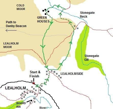A map of the Lealholm walk.