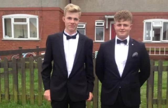 Young Farmers Club member and gamekeeper Will Dawson, left, with a friend