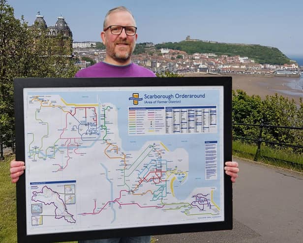 Steven Lovell with the large Scarborough District map