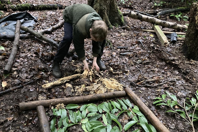 Forest school activity at Fyling Hall.