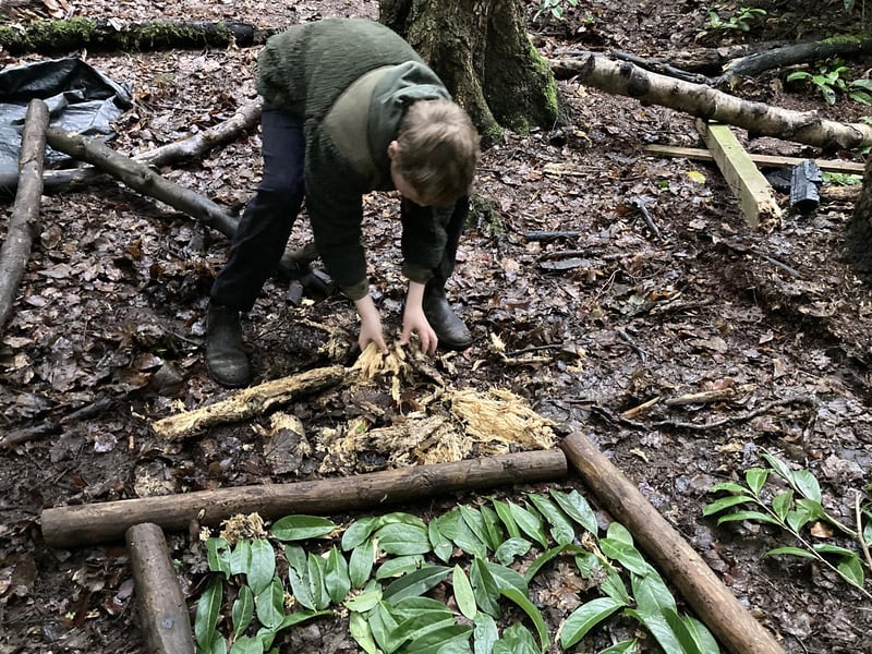 Forest school activity at Fyling Hall.