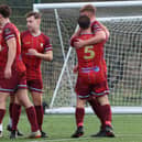 Brid Rovers Pandas celebrate a goal in their 4-3 home defeat to Costello.