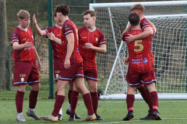 Brid Rovers Pandas celebrate a goal in their 4-3 home defeat to Costello.