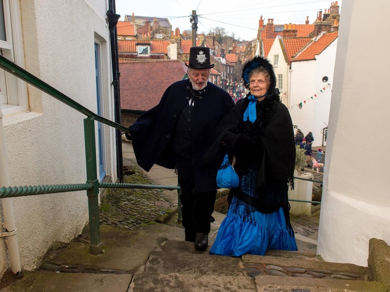 Bob and Barbara Findlow in Robin Hood's Bay.
