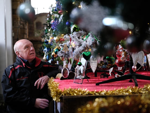 Stephen Clarke enjoys the exhibits at St Mary's Church.
picture: Richard Ponter, 225201k