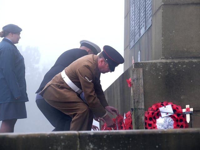 Laying a wreath