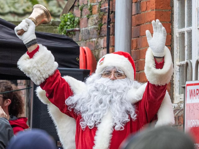Santa receives a warm welcome.