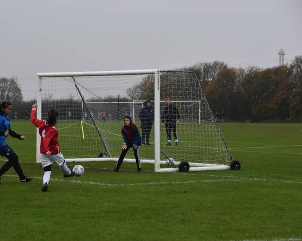 Maria Ivanova scores for Scarborough Ladies Under-12s in the win at Brooklyn. PHOTO BY SARAH FARRAR