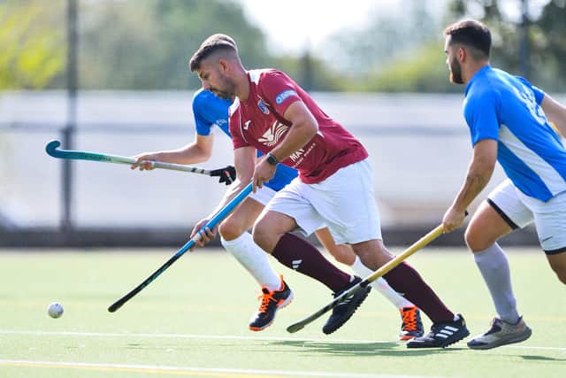 Anthony Allison put Scarborough Hockey Club Men's 1s ahead at Garstang against Manx B in the Plate on Sunday.Photos by Will Palmer