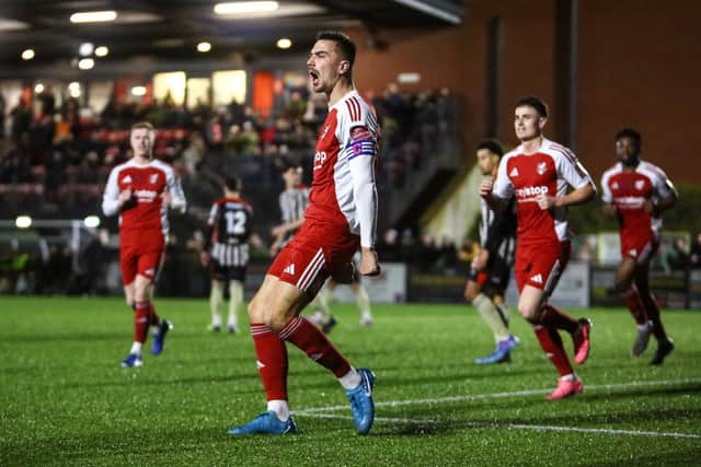 Skipper Will Thornton was man of the match in the cup semi-final win at Redcar. Photos by Zach Forster