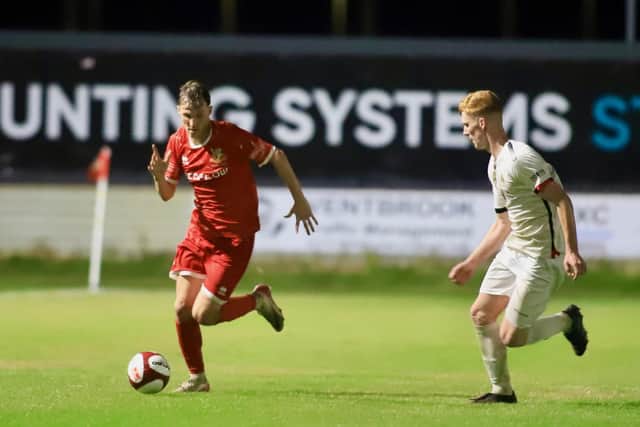 Casey Stewart scored a double as Bridlington Town earned a 3-1 win at Blyth Town. Photo by TCF Photography