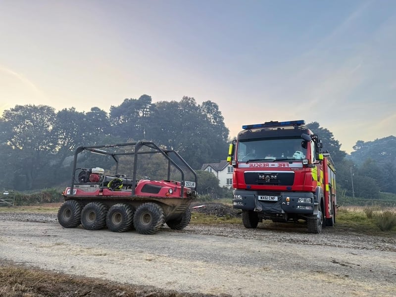 Argocat and fire engine at the scene.