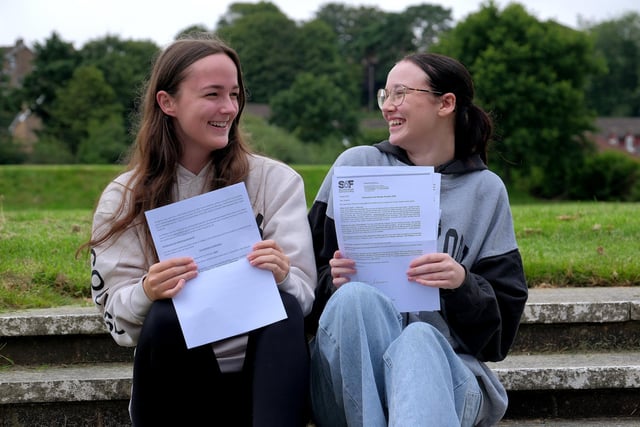 Nicole Visker and Isobel Charlton were happy with their results