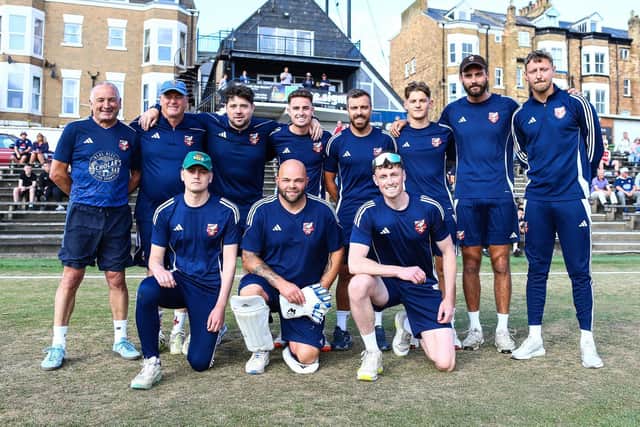 Scarborough Athletic footballers, who beat Scarborough CC in special T20 match at North Marine Road. Photo by Zach Forster