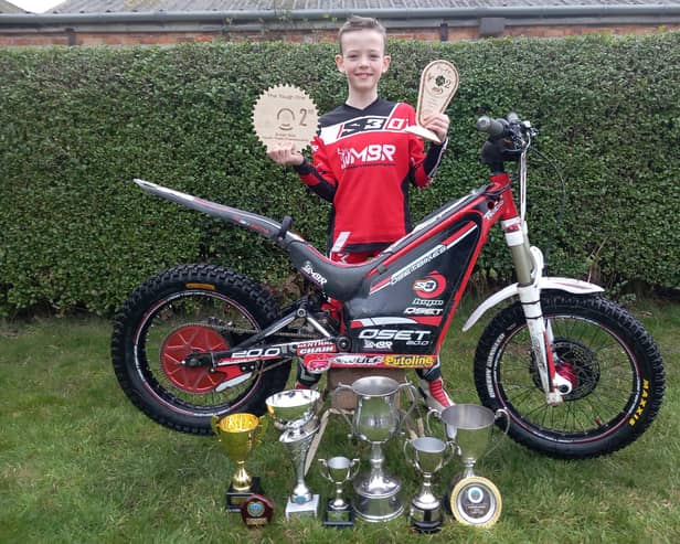 Rudston's Josh Tate shows off some of his trophies