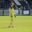 Shane Bland in action for Whitby Town at Bamber Bridge.