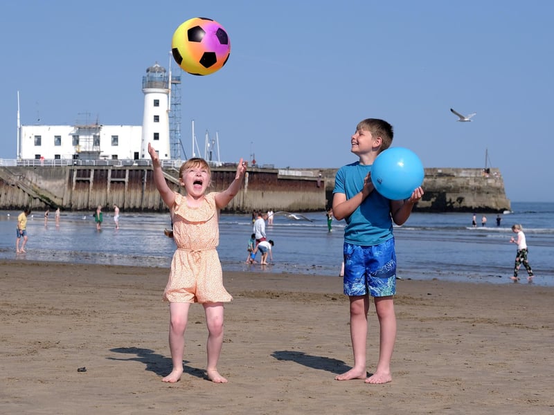 Having a ball at the beach