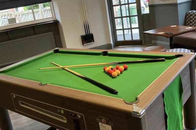 The pool table in the Newlands Park pub games room.