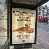 Three advertising posters by PETA have been placed in Bridlington to inspire residents to go vegan.