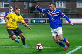 Whitby Town suffered a 2-0 home loss against Gainsborough Trinity on Tuesday night. Photos by Brian Murfield