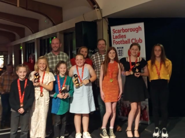 The Scarborough Ladies FC Under-11s are rewarded for their efforts