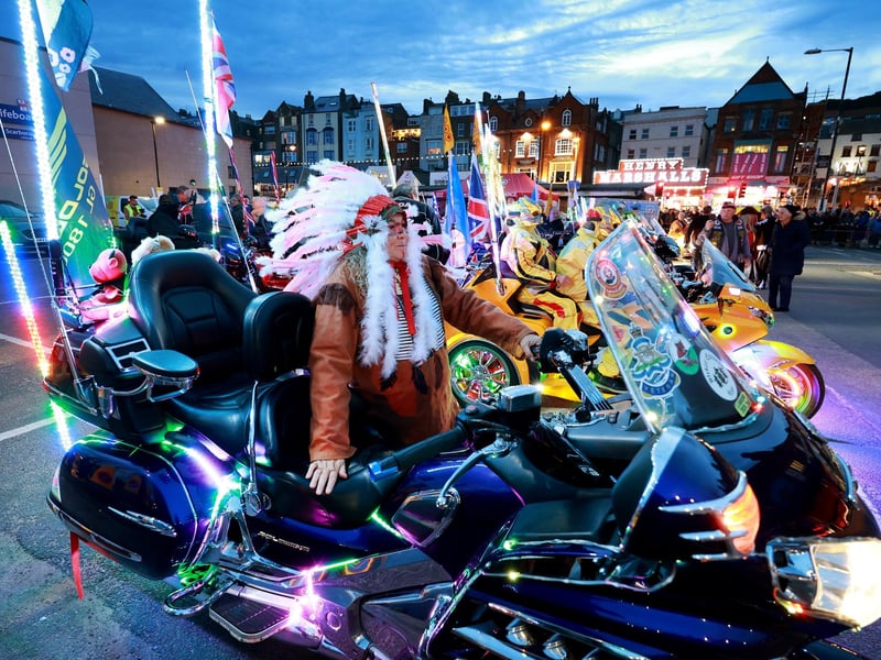The riders prepare for the parade