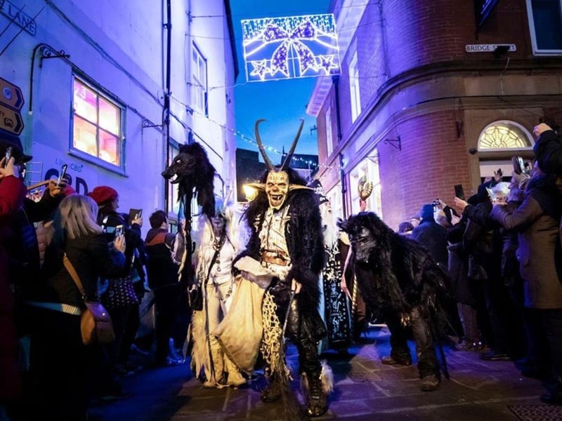 Whitby Krampus Run and Ball will take place on December 2 and December 3. Get ready to embrace the dark side of festive cheer as the ancient folklore of Krampus comes to life in the heart of Whitby. Offering a unique and thrilling experience for participants and spectators alike. Whitby Krampus Run returns on December 2 bringing its own interpretation of the centuries-old European tradition of Krampus, the mythical horned creature known to accompany St. Nicholas and punish the misbehaving. This event brings a touch of eerie excitement to the festive season, offering a delightful blend of folklore, creativity, and community spirit.
The event has developed to include local history and folklore. The focus is on creating an exciting family friendly event for all to enjoy.
