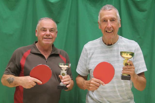 Gavin Smithies, left, and Roy Hill, the winners in the league's Wednesday Night Round/robin Tournament. PHOTOS BY TONY WIGLEY