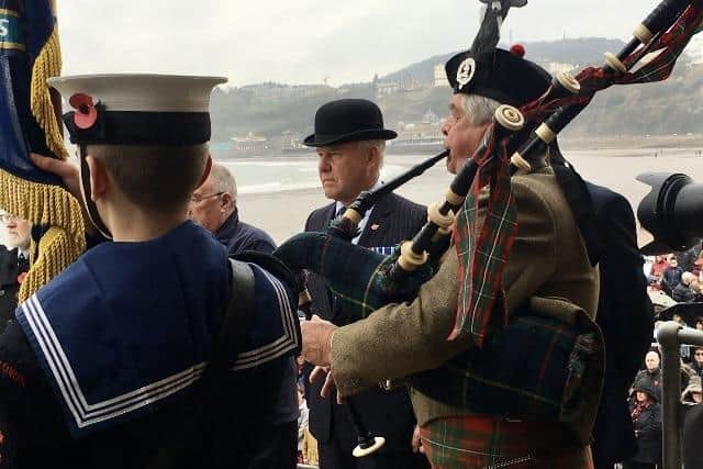 The bagpipes play at the Lifeboathouse - Image credit: Tom Fox