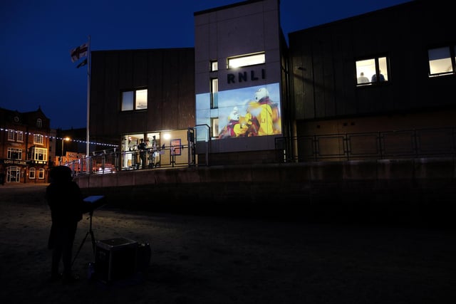 Animated Objects project the story of the RNLI onto Scarborough Lifeboat House