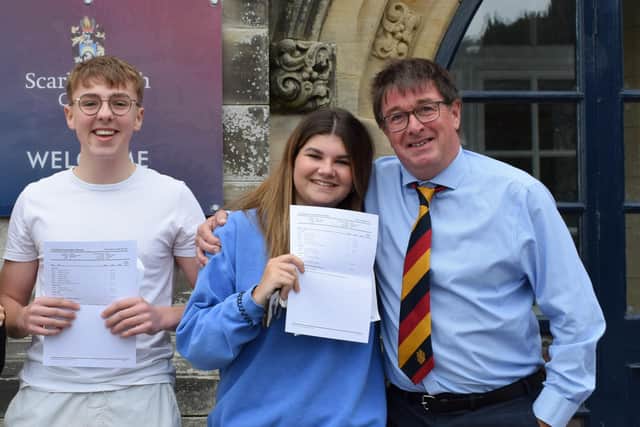 Scarborough College students celebrate their GCSE results.
