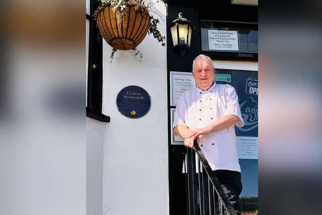 Magpie Cafe owner Ian Robson at the site of the new blue plaque for engineer Francis Pickernell, who once lived in the property.